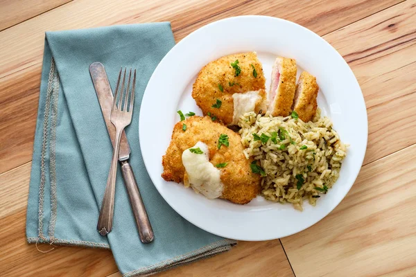 Chicken Cordon Bleu Rice — Stock Photo, Image