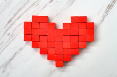 Tahta Blok Kalp Sevgisi