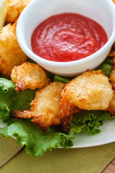 Fried Butterfly Coconut Shrimp — Stock Photo, Image