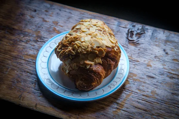 Fresh Rustic Almond Croissant — Stock Photo, Image