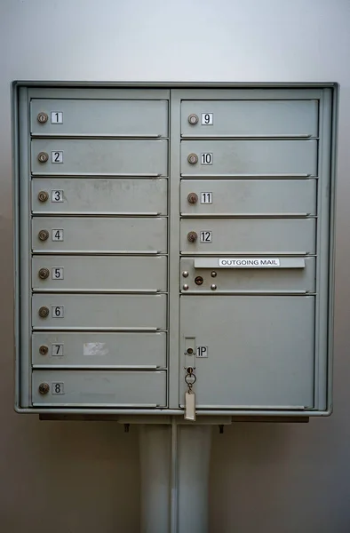 Old Worn Apartment Mailboxes — Stock Photo, Image