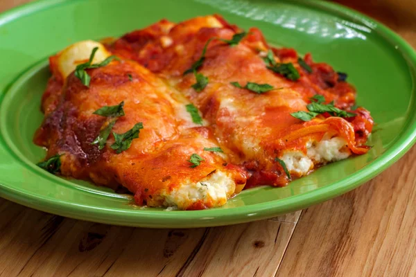 Italian American Stuffed Manicotti — Stock Photo, Image