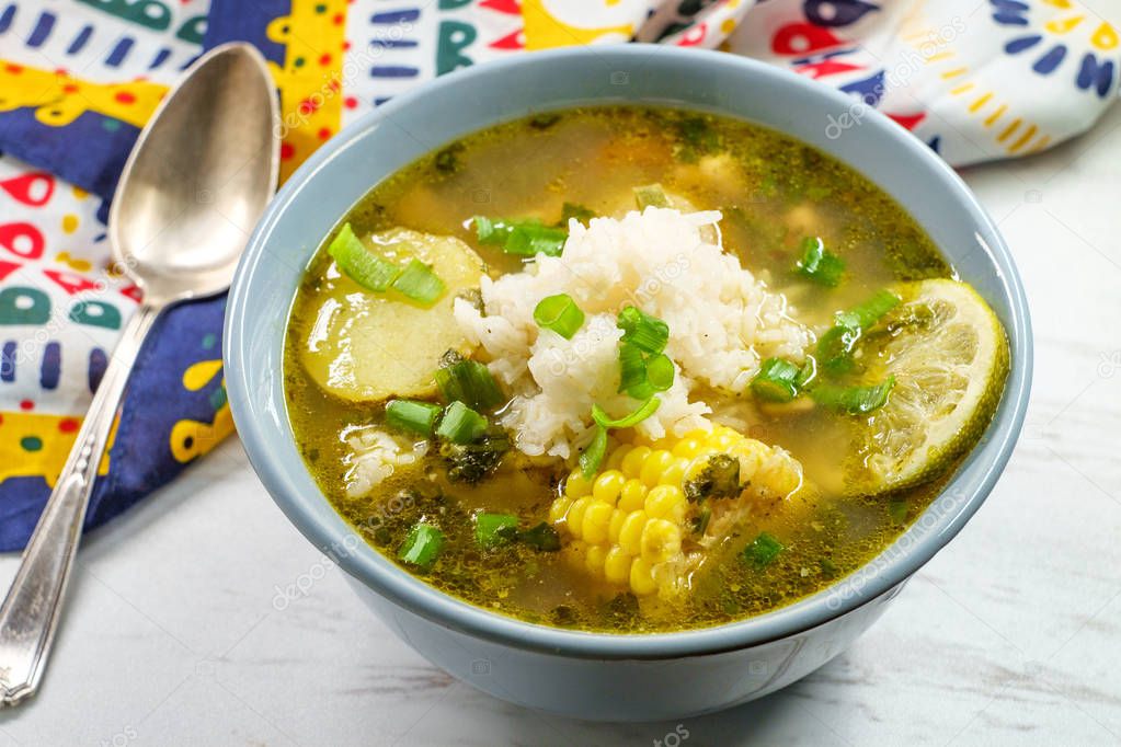 Peruvian Cilantro Chicken Soup