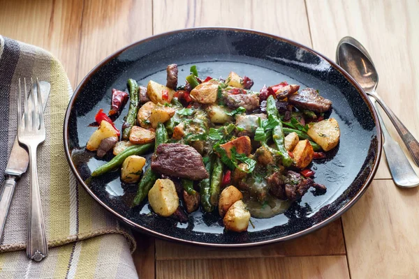 Chimichurri Steak and Potatoes — Stock Photo, Image