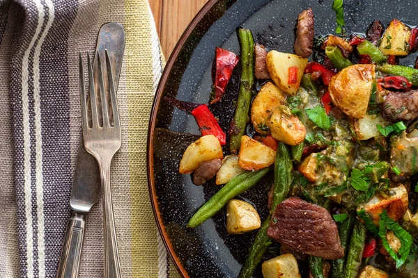 Chimichurri Steak and Potatoes — Stock Photo, Image