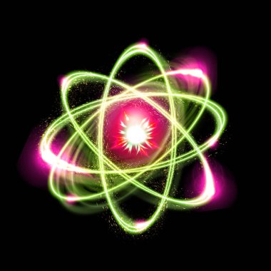Atomic Particle 3D Illustration clipart
