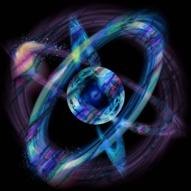 Atomik parçacık 3d çizim