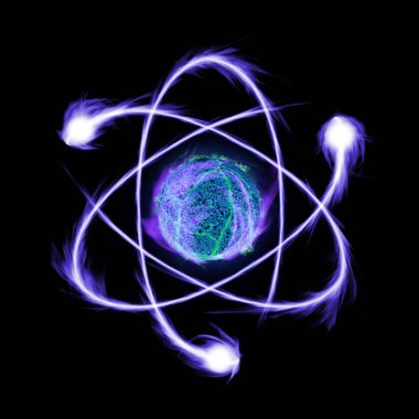 Atomik parçacık 3d çizim