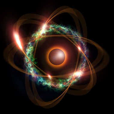 Atomik parçacık 3d çizim