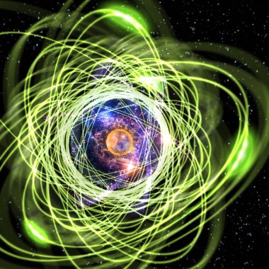 Atomik parçacık 3d çizim