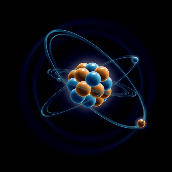 Atomik parçacık 3d çizim — Stok fotoğraf