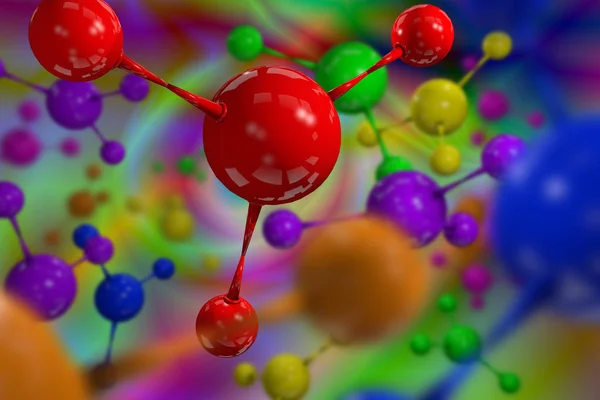 Illustration 3D des particules atomiques — Photo
