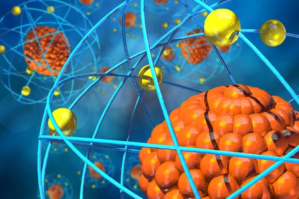Atomic Particle 3D Illustration — Stock Photo, Image