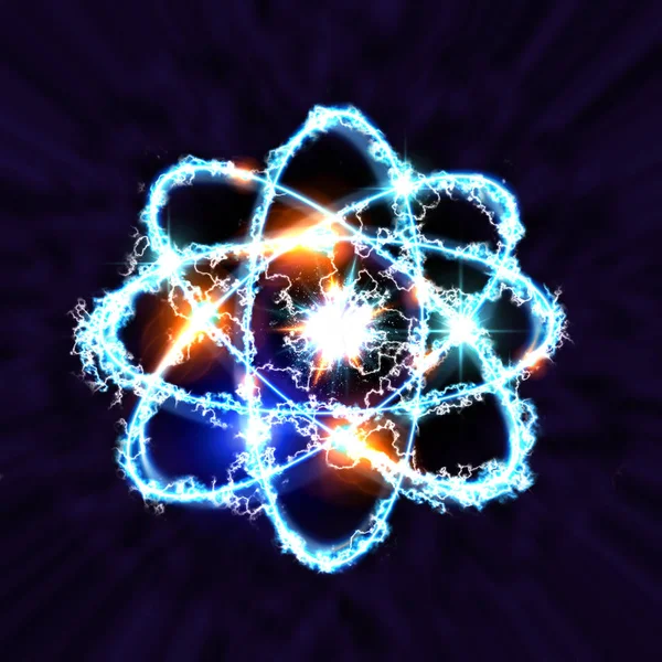 原子粒子 3d 图 — 图库照片
