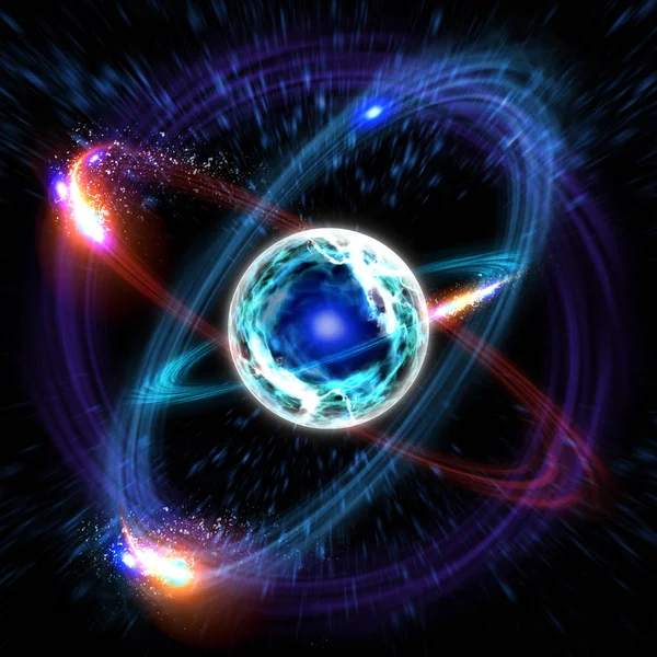 Atomic Particle 3D Illustration — Stock Photo, Image