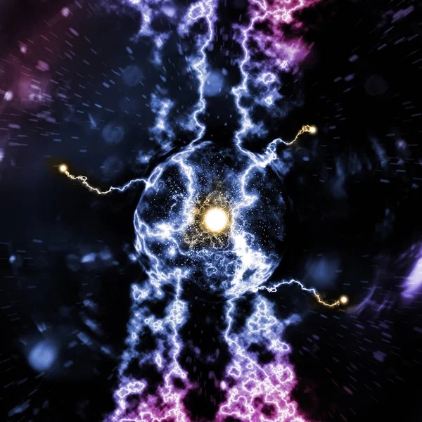 Atomová částice 3d ilustrace — Stock fotografie