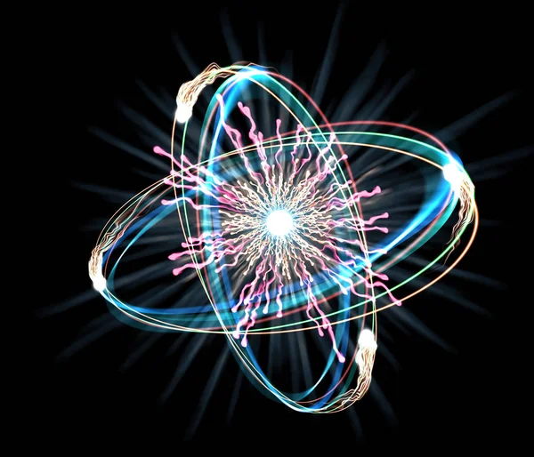 Illustrazione della particella atomica 3D — Foto Stock