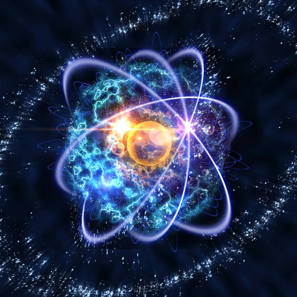 Atomic Particle 3D Illustration — Stock Photo, Image