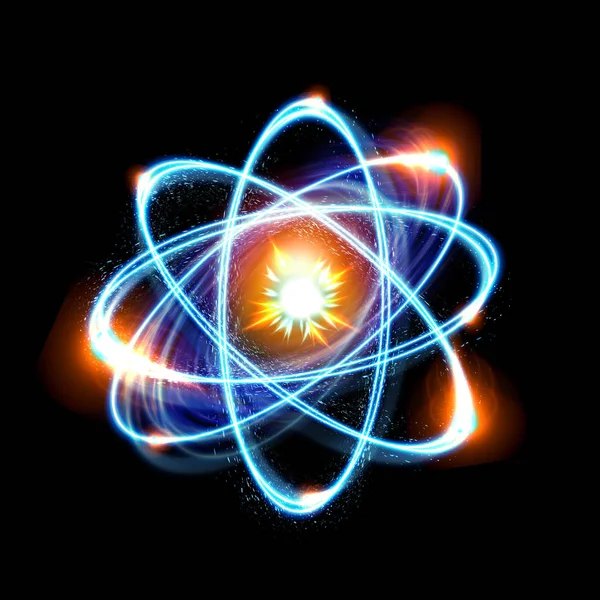 Illustrazione della particella atomica 3D Foto Stock