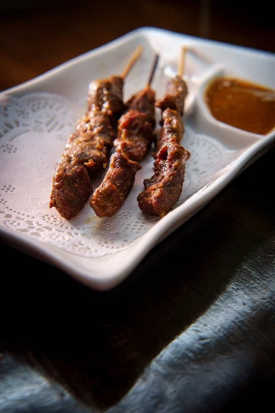 Carne tailandesa Satay — Foto de Stock