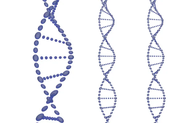 Illustrazione 3D dei filamenti del DNA — Foto Stock