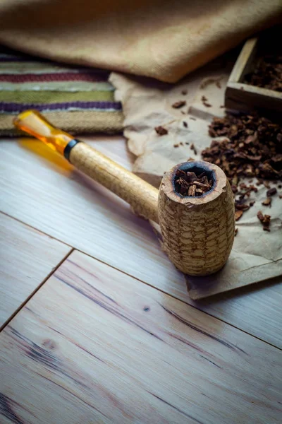 Dohány corncob pipe — Stock Fotó