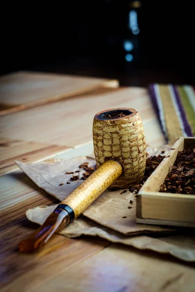 Dohány corncob pipe — Stock Fotó