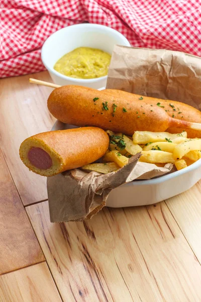 American Fast Food Corn Dog — Stock Photo, Image