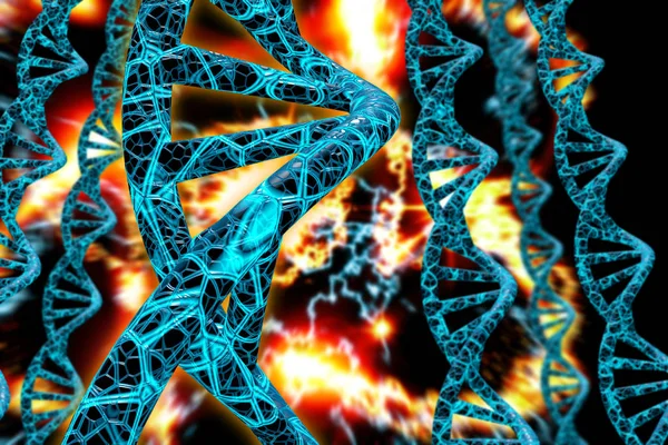DNA nici 3D ilustracja — Zdjęcie stockowe