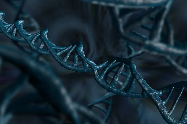 Illustrazione 3D dei filamenti del DNA — Foto Stock