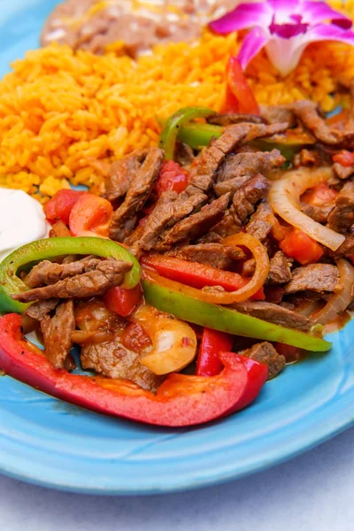 Meksykańska kuchnia stek Fajitas — Zdjęcie stockowe