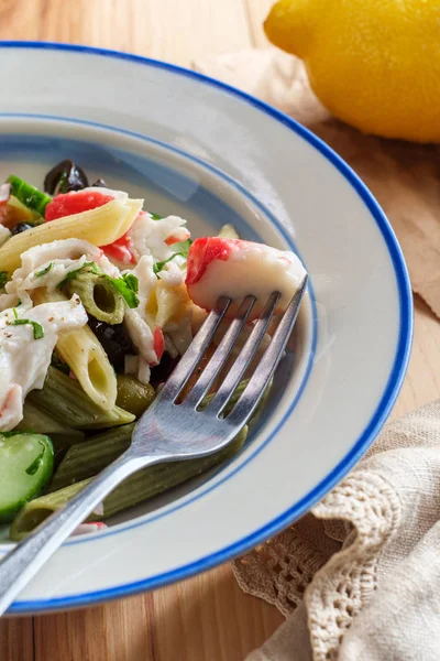 Seafood Pasta Salad — Stock Photo, Image