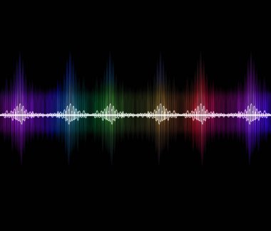 Neon Soundwave 3d İllüstrasyon