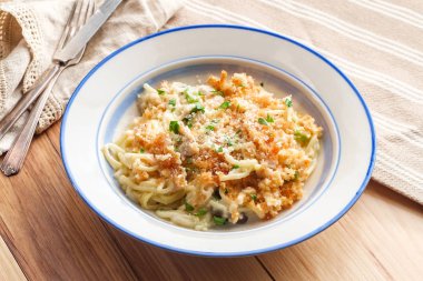 Tavuk Spagetti Alfredo Fırında