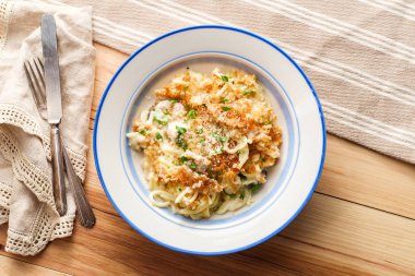 Tavuk Spagetti Alfredo Fırında