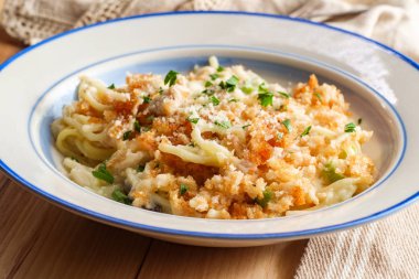 Tavuk Spagetti Alfredo Fırında
