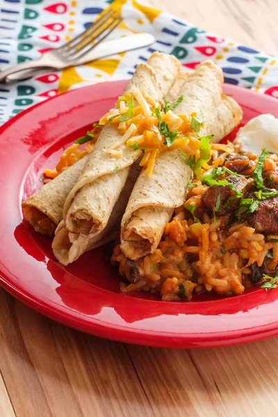 Arroz de Taquitos Mexicanos — Foto de Stock