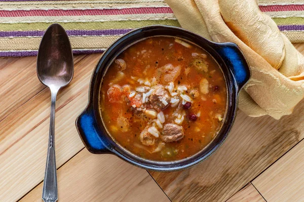 Slow Cooker Beef Vegetable Soup — Stock Photo, Image