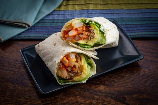 Eggs Sausage Breakfast Wrap — Stock Photo, Image