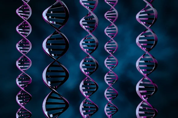 Illustrazione 3D dei filamenti del DNA — Foto Stock