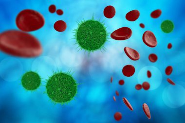 Aids Hiv Virüs 3d İllüstrasyon