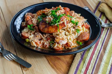 Shrimp Chicken Andouille Sausage Jambalaya clipart