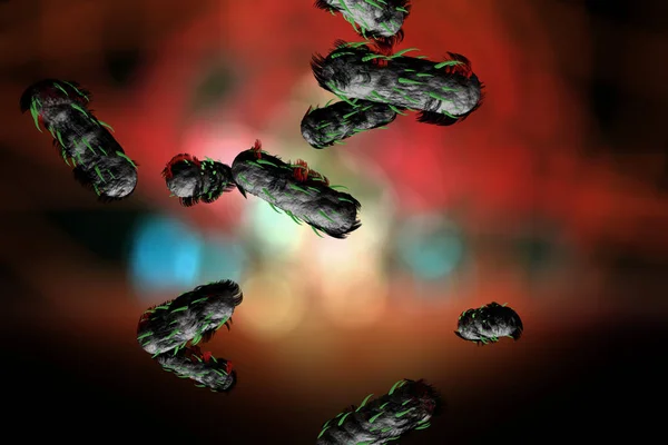 Εικόνα βακτηρίων 3D του E. coli — Φωτογραφία Αρχείου