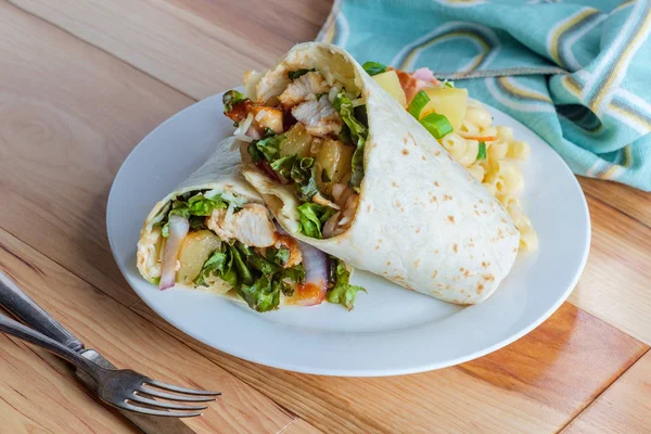 Hawaiian BBQ Chicken Wrap — Stock Photo, Image