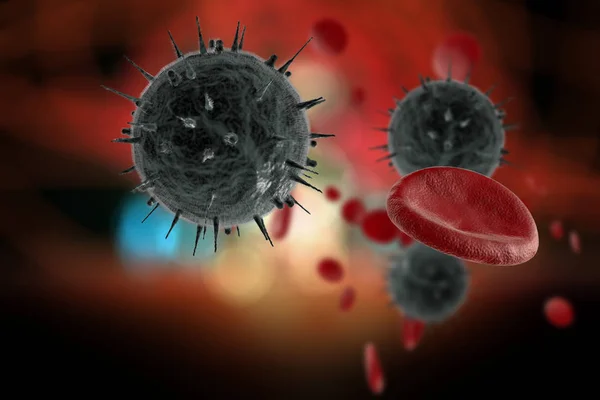 Сприяє вірусу ВІЛ 3D ілюстрації — стокове фото