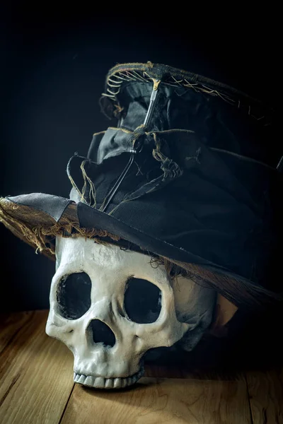 Skrämmande Halloween skull Top Hat — Stockfoto