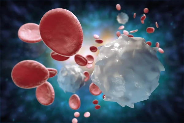 Illustrazione delle cellule rosse del sangue bianco 3D — Foto Stock