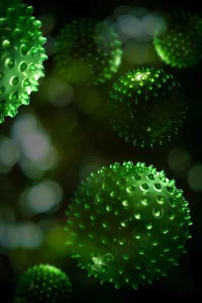 Zöld Egysejtű Klorella Algák Mikroszkopikus Koncepció Illusztráció — Stock Fotó