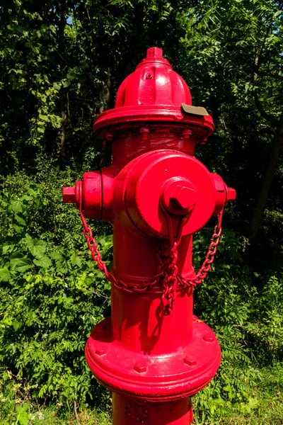 Red American fire hydrant for use by firefighters