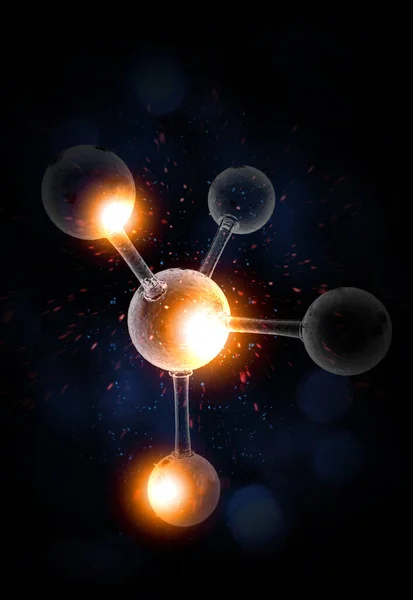 Gros Plan Particules Atomiques Science Fond Illustration — Photo